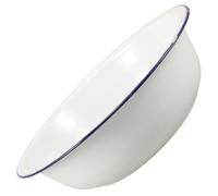 TIKODIDA Vintage Enamel Footbath Basin 30cm Thin Blue Rim Pedicure Tub for Soaking Feet and Laundry Wash Retro Foot Soak Bowl Suitable for Home and Relaxation