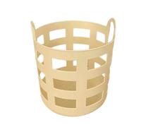 TIKODIDA Yellow 1 Clothes Storage Basket Multi-function Wear-resistant Plastic Minimalist Laundry Hamper with Handle for Home Organization