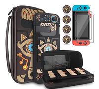 TIKOdirect Carrying Case Accessories for Switch,Portable Travel Case with Soft Protective Case, Screen Protectors and Thumb Grip caps, Black