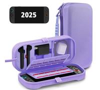 TIKOdirect Carrying Case for Switch2 Mode, Classic Color Travel Bag with 20 Game Card Slots Inner Storage Bag for Switch Console Joy-Con & Accessories, Purple