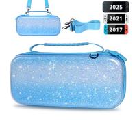 TIKOdirect Carrying Case for Switch2, Pretty Shockproof Portable Travel Bag with Glitter and Beautiful Patterns, Blue