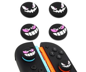 TIKOdirect Thumb Grip Caps for Nintendo Switch 2 / Switch 2 Pro Controller, 4PCS Kawaii Cute Joystick Cap Grip Soft Silicone Joycon Button Cover Switch 2 Accessories, Black G