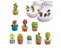 tikono 9PCS Plant Shoe Charms: Cactus Magic for Garden Clogs!