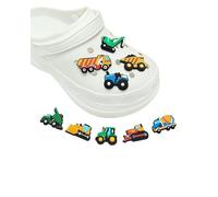 tikono Shoes Charms Decoration for Boys, Transportation Truck Shoe Decoration, 9PCS Dumper Crane Shovel Mixer Construction Vehicle Cars Shoes Charms for Boys Girls Party Favors Gifts
