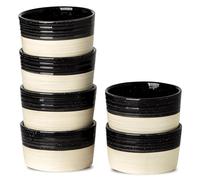 Tikooere Ramekins 4 OZ Oven Safe,Set of 6 Ceramic Creme Brulee Ramekins,Mini Dessert Bowls for Souffle,Dipping Sauce,Ice Cream,Pudding and Charcuterie,Microwave & Oven Safe,Patchwork Black