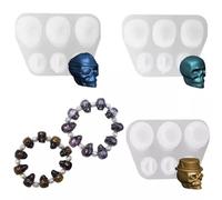 TikooTik 3 PCS 3D Skull Resin Silicone Skull Moulds 3D Large Silicone Skull Mould for Epoxy Resin Casting DIY Resin Epoxy Casting Craft