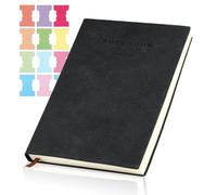 Tikplus A5 Notebook Lined，Soft Cover Note Book 360 Pages Ruled Journal, College Lined Journal for Men, PU Leather Notepad for Office Home School Writing,Note Taking,Stationery, 8.3×5.7 (Black)