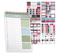 Tikplus To Do List Notepad, A5 Daily Planner Pad, Undated Planner,52 Sheets Spiral To Do List Notebook with 4 Sheets of Stickers for Study Work Fitness Family Schedule Productivity