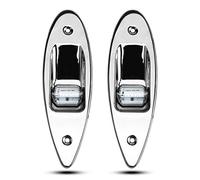 TIKSCIENCE LED Navigation Side Lights,Marine Boat Stainless Steel Flush Mount Waterproof Light 12V, Teardrop Bow Lights,LED Bow Navigation Lights Pontoons Sailing Signal Lights,Red and Green - 1Pair