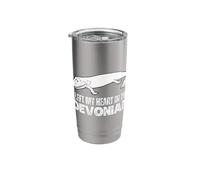Tiktaalik I Left My Heart in The Devonian Evolution Science Stainless Steel Insulated Tumbler