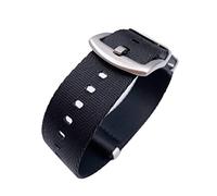 TikTako 18mm/20mm/22mm/24mm NATO Nylon Watch Band Sport Canvas Heavy Duty Wrist Bracelet Accessories Black Line 24mm