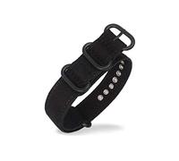 TikTako Canvas Nylon Watchband 18mm/20mm/22mm/24mm/26mm Ring Buckle NATO Sweatproof Replacement Bracelet Watch Band Strap Black Black 26mm