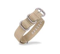 TikTako Canvas Nylon Watchband 18mm/20mm/22mm/24mm/26mm Ring Buckle NATO Sweatproof Replacement Bracelet Watch Band Strap Khaki Silver 22mm