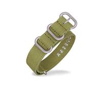 TikTako Canvas Nylon Watchband 18mm/20mm/22mm/24mm/26mm Ring Buckle NATO Sweatproof Replacement Bracelet Watch Band Strap Army Green Silver 22mm