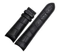 TikTako Genuine Leather Curved End Watchband 22MM 23MM 24MM Watch Band Strap Steel Buckle Wrist Bracelet