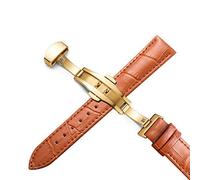 TikTako Genuine Leather Watchbands 12 24MM Universal Watch Butterfly Buckle Band Steel Buckle Strap Wrist Belt Bracelet