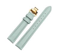 TikTako Rose Gold Leather Strap, Watch Strap Blue Black Grey Butterfly Buckle Strap 14mm-20mm