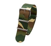 TikTako Sports Watch Band 18mm/20mm/22mm/24mm Nylon NATO Strap with Stainless Steel Buckle Belt Camouflage Green 22mm