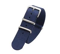 TikTako Sports Watch Band 18mm/20mm/22mm/24mm Nylon NATO Strap with Stainless Steel Buckle Belt Dark Blue 22mm