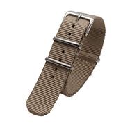 TikTako Sports Watch Band 18mm/20mm/22mm/24mm Nylon NATO Strap with Stainless Steel Buckle Belt Khaki 24mm