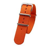 TikTako Sports Watch Band 18mm/20mm/22mm/24mm Nylon NATO Strap with Stainless Steel Buckle Belt Orange 24mm