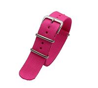 TikTako Sports Watch Band 18mm/20mm/22mm/24mm Nylon NATO Strap with Stainless Steel Buckle Belt Pink 22mm