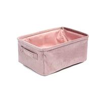 TikTako Velvet Storage Box Desktop Cosmetics Storage Basket Snack Book Sundries Storage Basket Organizer Pink S
