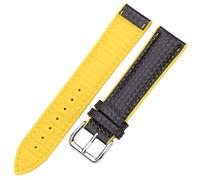 TikTako Watchbands Leather Rubber Women Men 18MM 20MM 22MM Watch Strap Bracelet with Steel Buckle Black Yellow Orange