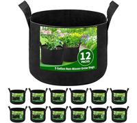 TIKTALK 12 Pack 5 Gallon （19L） Potato Grow Bags, Thickened Nonwoven Fabric Grow Bag with 2 Reinforced Handle, Planting Bags for Potato, Vegetable and Fruits