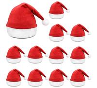 TIKTALK 12 PCS Santa Hats for Adults - Christmas Caps for Family Gatherings, Soft Red White Father Christmas Hats for Festivities and Celebrations