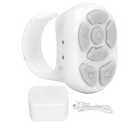 TikTok Bluetooth Remote Control Page Turner, Scrolling Ring Page Turner Remote Clicker Camera Shutter Selfie Video Button, Bluetooth Button Clicker for Selfie Video Novel (White)