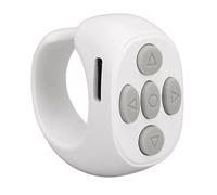 TIKTok Bluetooth Remote Control Wireless Scrolling Page Turner for IOSAndroid Cell Phone APP, Ring Design Fingertip Scrolling Clicker, Camera Shutter Remote Selfie Button (White)
