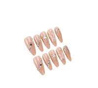 TikTok Explosions Wear Armor Advanced Spring and Summer Flash Diamond Butterfly Handmade Manicure Nail Pieces Spice Girl Wearable Nail Pieces