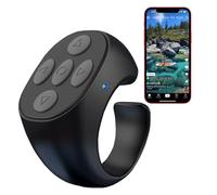 Tiktok Remote Control Ring Finger Scroller Remote Tiktok Portable Handheld Bluetooth Scrolling Ring Page Turner Wireless Compatible with iPhone,ipad,iOS, Android, Mobile Phones, Tablets (Black)