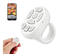 TikTok Scrolling Ring Fingertip Wireless Bluetooth Rechargeable Remote Control Mouse, for Tablet Phone iOS Android, Page Turner/Volume Adjust/Camera/Short Video/Music Control, Kids Adults Gift-White