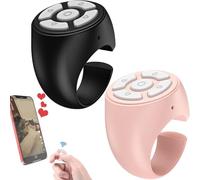 Tiktokk Ring - 2 Packs Smart Tiktokk Scrolling Ring - Scrolling Ring | Ring Finger Remote Control for Video Recording | Matte Material Mobile Phone Controller for Home, Travel and School