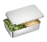 TIKUSAN Stainless Seasoning Container Yakumi Pan Spice Storage Box Tray with Lid Medium Size Made in Japan (2 Containers)