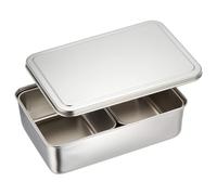TIKUSAN Stainless Seasoning Container Yakumi Pan Spice Storage Box Tray with Lid Medium Size Made in Japan (2 Containers)