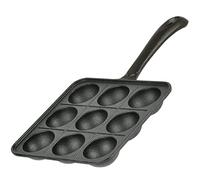 TIKUSAN Takoyaki Pan Cast Iron Takoyaki Maker Skillet Griddle Japanese Octopus Meat Ball Mold Maker for Gas Heater (9 Molds)