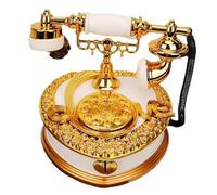 Tikwisdom Light Luxury Vintage Style,Dial Vintage Telephone Music Box, Heart Shaped Dial Plate, Drawer Telephone Music Box (White)