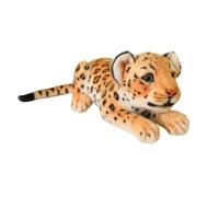 Tikwisdom Reclining cheetah doll, stuffed animal - plush toy leopard, plush toy cat, for jungle theme, decoration, cuddling, gifts for boys and girls, length 35 cm