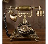 Tikwisdom Resin imitation copper Vintage Style Rotary Retro old fashioned Rotary Dial Home and office Telephone Phone Home Living Room Decor