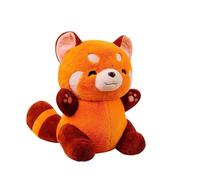 Tikwisdom Stuffed Animals-Little Raccoon, Raccoon Doll, Plush Bear, Orange Raccoon Plush Toy, Jungle Theme, Decorative, Cuddle, Gift for Boys and Girls, H 23cm