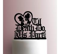 Til Death Do Us Part - Acrylic Cake Topper 7 Inch Width/Red