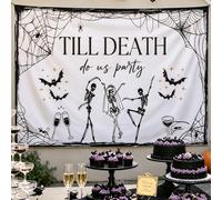 Til Death Do Us Party Backdrop Bride or Die Witchy Halloween Bachelorette | Til Death Do Us Party Backdrop Bride or Die Witchy Halloween Bachelorette Engagement Bridal Shower Wedding Party supplies