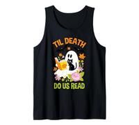 Til Death Do Us Read Ghost Cat Flowers Pumpkin Tank Top