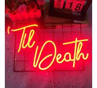 Til Death Neon Sign Dimmable Til Death Led Sign Art Wall Decor Til Death Sign for Valentine's Day Bachelorette Gifts Backdrop Party Wedding Decor
