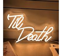 Til Death Neon Sign for Wall Decor Warm White Led Til Death Light Sign for Wedding Engagement Birthday Anniversary Proposal Party Til Death Do Us Party Decor Valentines Day Gifts