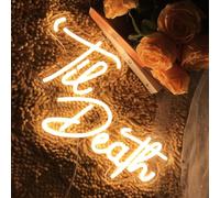 Til Death Neon Sign Wedding Birthday Party Wall Decor LED Til Death Light Sign for Anniversary New Home Bedroom Living Room Bar Pub Decoration 5V 15.75"X5.9" Warm White