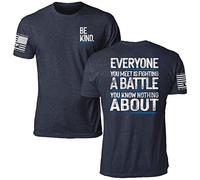Til Valhalla Project Be Kind Graphic Tee | Veteran Owned & Operated | Proudly Printed in The USA, Navy, XXXXL
